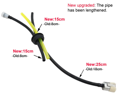 3 Hole Fuel Line Gas Tank Grommet 21mm ID Replacement For Trimmer And Power Blower Series with long 15cm and 25cm lines