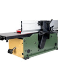 8 Inch Benchtop Jointer With Spiral Cutterhead And Teflon Coated Aluminum Tables, showcasing sturdy design and cutterhead.