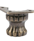 Close-up of an Antique Beast Feet Leg Corner Protector, bronze zinc alloy, for wooden boxes and small furniture with screws.