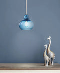 Two Pack Kitchen Island Pendant Lights With Hand Blown Brownish Blue Seeded Glass Shades Brushed Nickel Finish Modern Farmhouse Vibe Over Sink