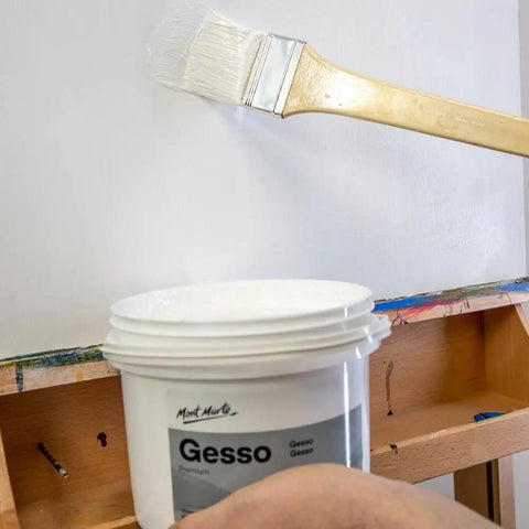 Applying Premium Gesso Universal Primer 64oz For Canvas, Wood, Paper And More Ideal For Acrylic, Oil, Gouache, And Pastels Airbrush Ready