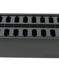 2U Horizontal Double Sided Finger Duct Cable Manager For 19 Inch Rack Mount With 12 Slots On Each Side Lightweight Black Design