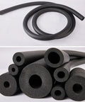 Heavy Duty Foam Pipe Insulation Tubing Set With 1/4 Inch To 3-5/9 Inch ID And 3/5 Inch Wall, 6 Feet Long, coiled and stacked view