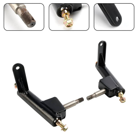 Left and Right Steering Knuckle Spindle for Coleman KT196 CK196 T Go Karts With Ball Joints, front axle view