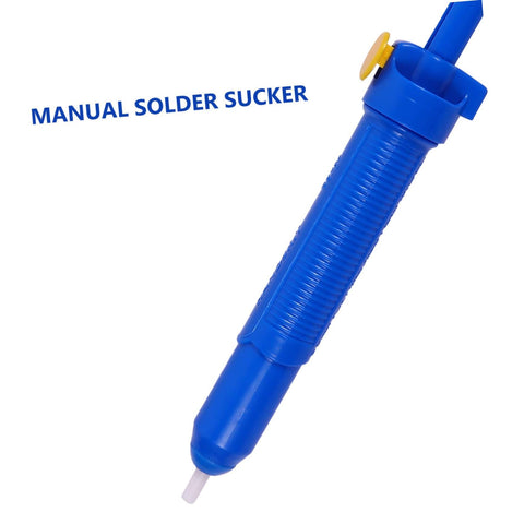 Blue desoldering pump solder sucker for PCB repair and solder removal tool DIY friendly easy grip desolder gun portable hand tool