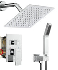 8 Inch Rain Shower Head And Handheld Shower System With Turbocharged High Pressure Water Flow All Metal Shower Faucet Trim Kits