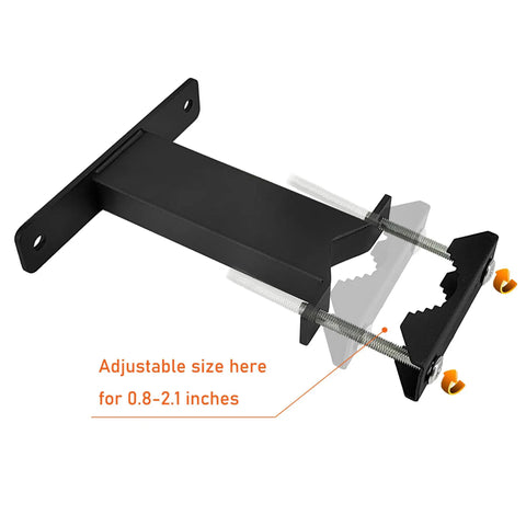 2 Pack Heavy Duty Patio Umbrella Holder Clamp For Deck Railing Mount, Adjustable Metal Umbrella Stand For Balcony And Courtyard, Built To Last, Fits 1 To 2 Inch Square Railings And 1.2 To 1.8 Inch Round Poles, Black