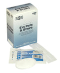 First Aid Only sterile eye pads & strips, box of 10, blue gradient packaging with a white oval eye pad.