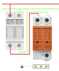PV Solar Fuse Holder 2 Pole DIN Rail Mount For 10 X 38mm Fuses, HSPV-30D, DC 1000V, 32A, 35mm Rail, CE Listed
