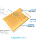 8.5x12 Kraft Bubble Padded Envelopes Mailers Self Seal Bubble Lined Protection for Shipping Gold Color Heavy Duty Kraft Mailers