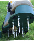 Bottom view of Replacement Lawn Aerator Shoes Spikes 20 Metal Pegs For Grass Shoes Durable Lawn Care Gear on shoe in grass