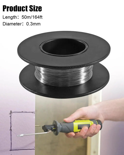 50m 0.3mm Electric Hot Wire For Foam Cutter spool with hand using cutter tool, Pro Grade High Temperature Resistant