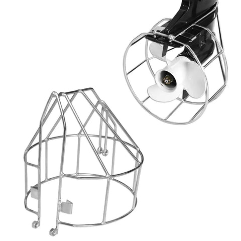 Outboard Propeller Protective Cover And Safety Guard For 12 HP Engines, Heavy Duty Stainless Steel, No Drill Install, Easy Fit Shield