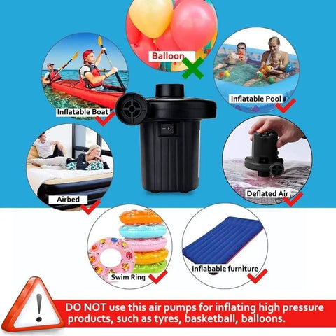Portable Electric Air Inflator For Camping Mattress Bed 110V 220V AC Power Compact Foot Pump Quick Fill Design Lightweight And High Pressure For Home Travel Marine Use Easy To Carry Anywhere