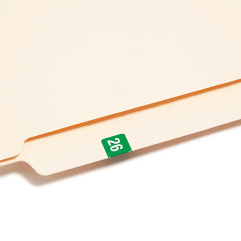 2026 Year Labels 250 Pack Green Color Code File Folder Labels With Wraparound End Tab Design Durable Laminated visible on folder