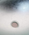 Artistic Tempered Glass Oval Vessel Sink Above Counter with Chrome Faucet and Pop Up Drain in Silver Finish Durable
