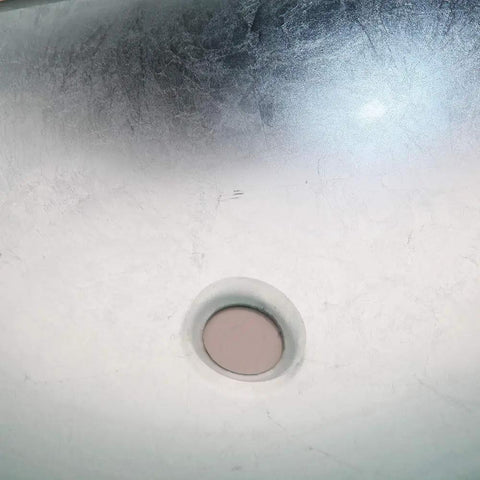 Artistic Tempered Glass Oval Vessel Sink Above Counter with Chrome Faucet and Pop Up Drain in Silver Finish Durable