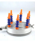 Heavy Duty Spindle Cooling Ring For CNC Machines With Hella Efficient 360 Degree Coolant Spray System Crushes Heat While Keeping Your Work Rig Spotless And Cool At 105 Mm Diameter, featuring six coolant nozzles and an aluminum base.