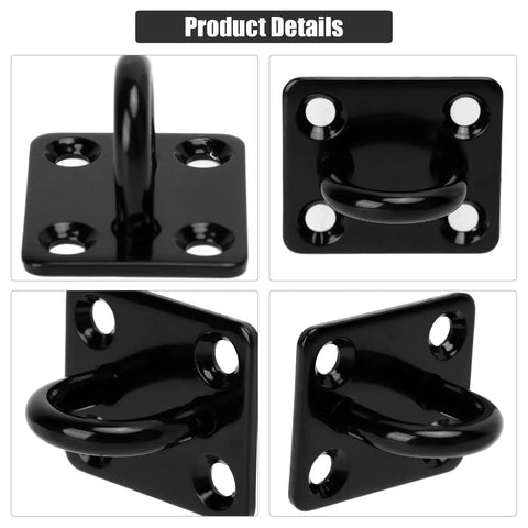 Badass Stainless Steel Pad Eye Plate 5 Pack Heavy Duty Rigging Hardware side view with loop and mounting holes.