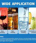 Illustration showing uses of a USB Electric Auto Siphon Self Priming Pump For Bottling Your Home Brew Beer Wine Beverages And Kombucha.