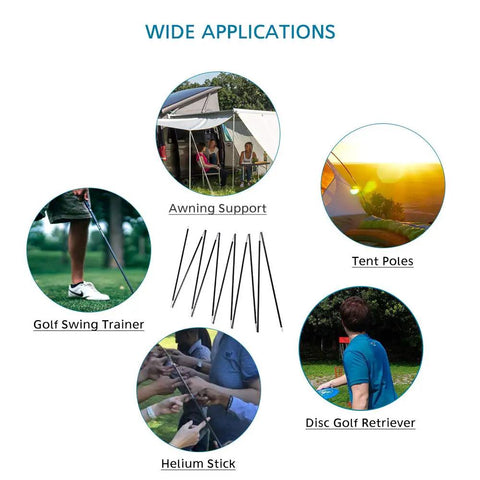 Replacement Tent Poles Three Eighths Inch Nine Point Five Millimeter Fits Male And Female Ends Lightweight Aluminum Alloy Tent Pole Repair Kit