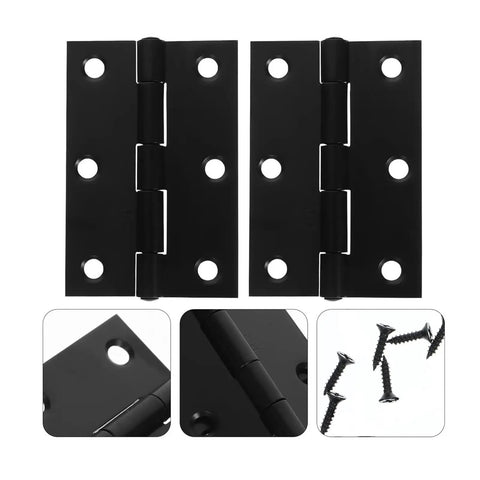 Rotating Concealed Hinges For Doors And Cabinets, Black Interior Small Shutter Hinge Set, 2 Pack, with screws included