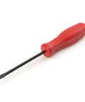 Three Sixteenth Inch Slotted Screwdriver With Glass-Reinforced Nylon Handle Built For The Rough Stuff Insert Molded Grip For Comfort Black Oxide Blade Delivers Serious Durability In Heat Grease And Hard Use Model DSS11188 Made In USA, featuring red handle and slotted tip