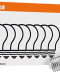 Sylvania ECO LED A19 box (8-pack); frosted soft white, 750 lumens, 2700K, non-dimmable; bulb shown.