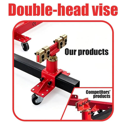 Double-head vise on Auto Body Frame Straightener with 3 Ton Air Jack for sedans, SUVs, trucks, and vans.