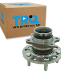 Rear Wheel Bearing And Hub Assembly Drop In Replacement For Hyundai Azera Sonata Tucson Cadenza Optima Rondo And Sportage FWD Models 2008 Through 2017 Easy Install And Long Lasting Performance Ready To Roll, shown with packaging
