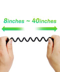 Hands stretching cord from Waterproof Shoulder Speaker Mic for Two Way Radios With 3.5mm Jack And 2 Pin, showing 8 to 40 inches.