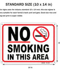 No Smoking Sign 10 x 14 Inch Aluminum No Vaping Sign 4 Pack Tough Outdoor Durable Metal Signs UV Printed Weatherproof Built to Last for Offices, Restaurants, Schools, and Retail Spaces; front view