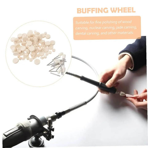120 Pcs Wool Polishing Wheels Set With Shank And Felt Buffing Pads for Rotary Tools used in DIY and industrial applications