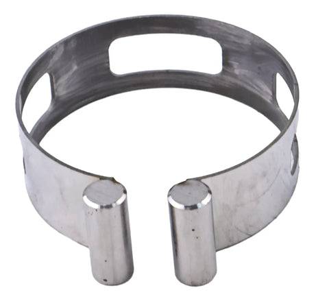 Heavy Duty Stainless Steel Welding Tacking Band Clamp Fits 2.5 Inch Pipes, displaying a silver clamp for alignment and assembly.