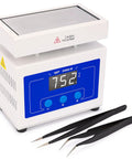 Pro Grade Compact LED Soldering Hot Plate For SMD Rework And BGA Chips 100x50mm 210W with digital temperature display and tweezers