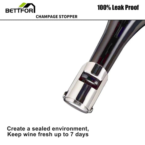 Leak Proof Champagne Stoppers With Stainless Steel Saver And Food Grade Silicone Keep Sparkling Wine Fresh Up To 7 Days Fits Champagne
