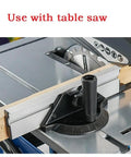 Table saw with Adjustable Angle Plate Ruler For Table Saw Push Block Fence System, Versatile Miter Gauge Tool.