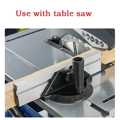 Table saw with Adjustable Angle Plate Ruler For Table Saw Push Block Fence System, Versatile Miter Gauge Tool.