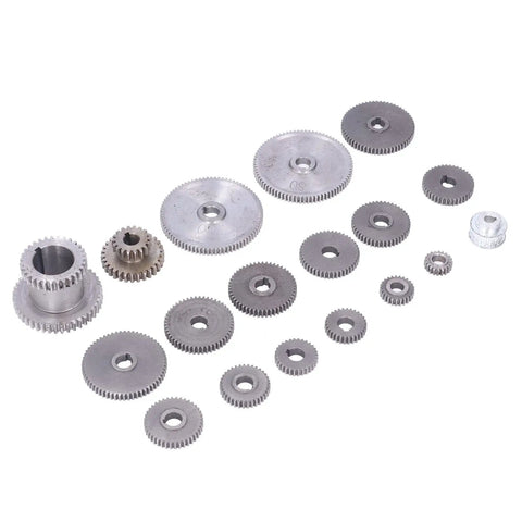 Boss Grade Mini Lathe Gear Set For CJ0618, Metal Replacement Gears Kit In Multiple Sizes, Rustproof HT250 Gray Iron displayed