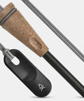 Survival Fire Starter Pro Ferro Rod With Wood Handle Three Eighths Inch Thick Fire Steel Up To 15,000 Strikes Striker And Lanyard Waterproof Camping Essential For Outdoorsy Folks And Self Reliant Adventurers with a wood handle and black striker.