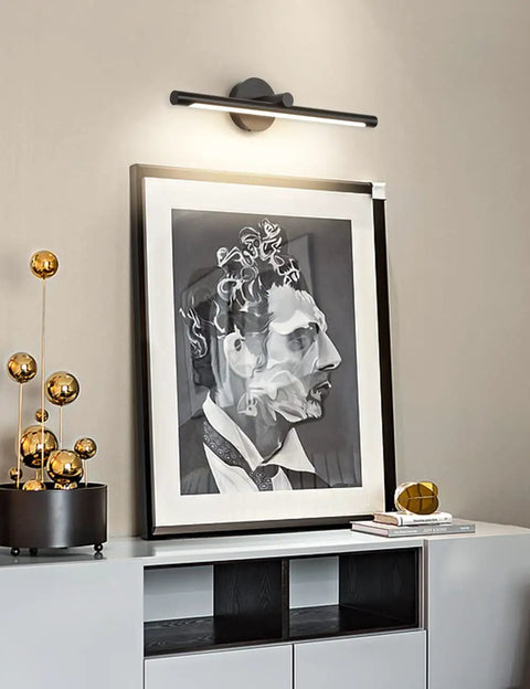 Sleek Black Hardwired Picture Light For Paintings And Wall Art LED Gallery Display Lighting With 24.21 Inch Reach, 12W Power, 3000K Warm White