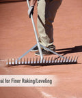Landscape Rake With Aluminum Head And 68 Inch Handle, 24 Inch Width With 24 Tines, ideal for smoothing gravel and lawns