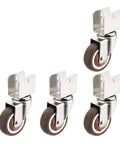 4 Pack Silent 2 Inch U Shaped Furniture Casters With Soft Rubber Wheels Universal Stem Plywood Compatible Smooth Gliding Rollers