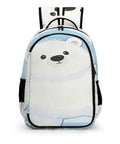 Front view of Snowflake Cub Printed Unisex Backpack With Large Capacity For School Work Or Travel, featuring cub design.