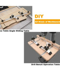 Game Changing Aluminum T Track T Slot Fixture Channel Miter Jig Slide Rail Knockout Grip Clamp Guide used on saw table and drill bench.