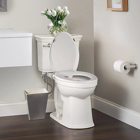 No Fuss Non Electric Elongated Bidet Toilet Seat With Dual Wash Arms And Adjustable Water Pressure Bringing Smooth Daily Hygiene Comfort With Quiet Close Lid And Heavy Duty Brass Fittings in a modern bathroom setting.