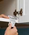 Concealed Kitchen Cabinet Hinges Heavy Duty Self Closing 3 By 8 Inch Flush Mount Inset White Nickel Finish installation view