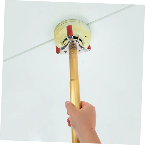 No Sweat Smoke Sensor Removal Tool With Slick Aluminum Extension Pole for easy ceiling transducer extraction in use.