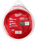 Heavy Duty Trimmer Line Replacement for String Trimmers, packaged red trimmer line with specifications label.