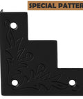 Black Metal Corner Protector 3.3 By 3.3 By 1 Inches For Wood Furniture And Doors 4 Pack Rust Resistant Zinc Alloy Edge Covers